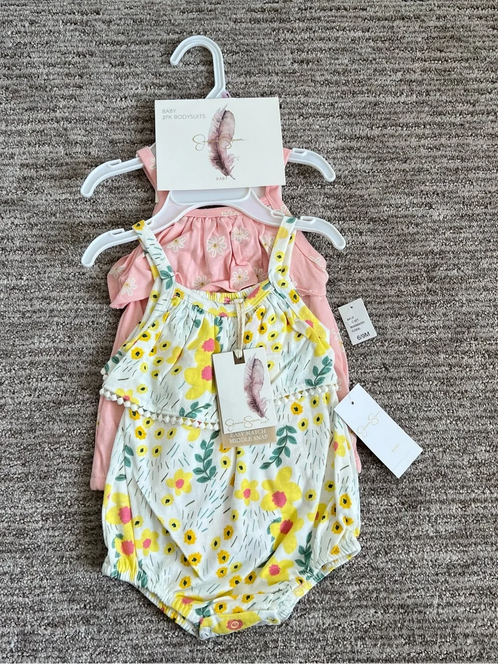 NWT Jessica Simpson Baby Summer Bodysuits 2 Pack